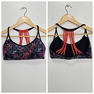 lululemon athletica Women's Strappy Sports Bra - Black and Red